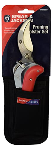Spear & Jackson CUTTINGSET7 Set Bypass-Gartenschere, Messer und Holster