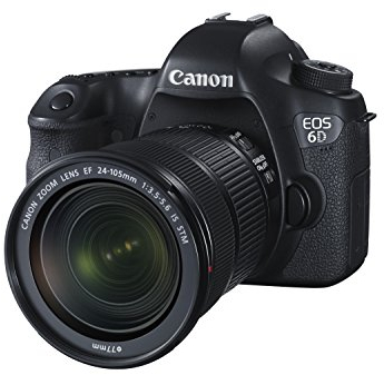 Canon EOS 6D Kit Fotocamera Reflex Digitale con Obiettivo EF 24-105 mm f/3.5-5.6 IS STM, 20 Megapixel, Nero/Antracite [Versione EU]