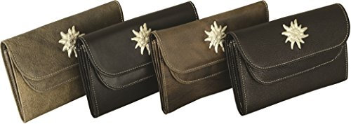 Leder Handtasche aus Nubukleder mit Edelweiss …
