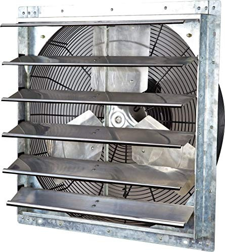 iLiving - 24 Wall Mounted Exhaust Fan - Automatic Shutter - Variable Speed - Vent Fan For Home Attic, Shed, or Garage Ventilation, 4244 CFM, 6200 SQF Coverage Area (Power Cord Not Included)