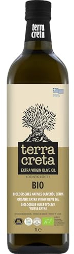 Terra Creta BIO Extra natives Olivenöl aus Kreta - 1 Liter Flasche | Kaltgepresstes Olivenöl mit fruchtigem Aroma der Koroneiki Oliven - 1. Güteklasse - Traditionelle Herstellung in Kolymvari