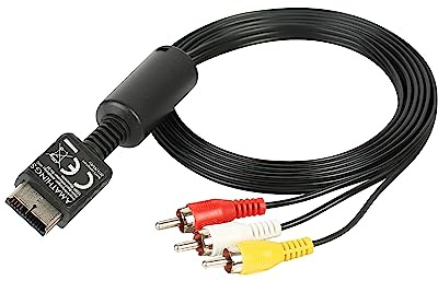 AMATHINGS 1,8m AV Kabel perfekt für für PS1, PS2, PS3 - Playstation Kabel für hohe Audio-Video Qualität – Verbinden Sie Ihre Konsole sicher und einfach mit jedem TV-Gerät