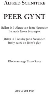 Boosey & Hawkes PEER GYNT : BALLETT VON JOHN NEUMEIER FREI NACH IBSEN