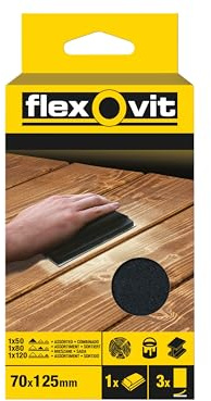 Norton Double-Sided Sanding Block for Wood/Plaster 70 x 125 mm with 3 Sanding Sheets Assorted Grits