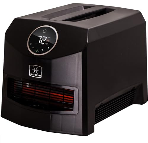 Heat Storm Mojave Indoor Ultra Lightweight Portable Infrared Space Heater - 1500 Watts - Built in Thermostat & Overheat Sensor - Remote Control