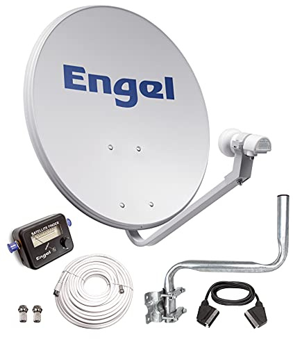 antenne parabolique Ange AN0432E avec support mural, LNB et Satellitenlokalisierer, gris