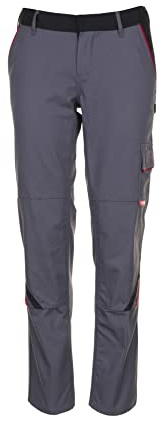 Planam Unisex Highline Damen Bundhose Damen Bundhose Highline Größe 48 in Schiefer/schwarz/rot (1er Pack)
