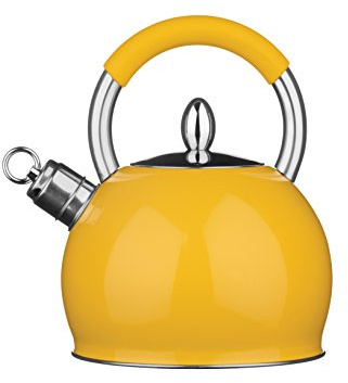 Maison by Premier - Yellow Whistling Kettle - 2.4 Ltr - Retro design
