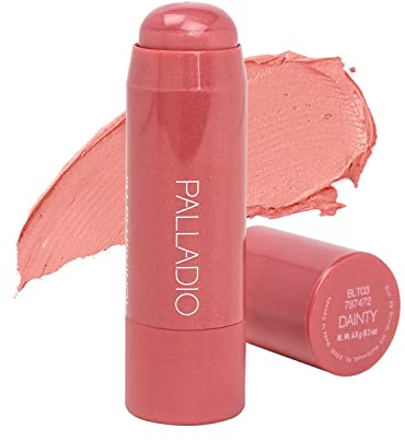 Palladio I'm Blushing 2-in-1 Cheek and Lip Tint, Buildable Lightweight Cream Blush, Sheer Multi Stick Hydrating formula, All day wear, Easy Application, Shimmery, Blends Perfectly onto Skin, Dainty