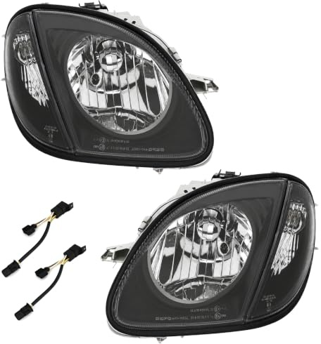 Scheinwerfer Set Klarglas Schwarz für Mercedes SLK R170 (4/1996-4/2004) | Aftermarket, Tuning, Ersatzteil, Upgrade, H4, Halogen, Adapter, pneumatische LWR,