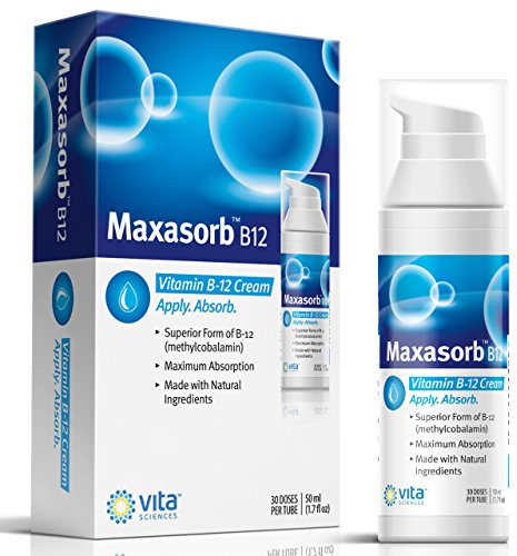 Vita Sciences Vitamin B12 Cream Methyl B-12, Methylcobalamin B12 1000 mcg Energy, Health & Vibrant Skin, Powerful Topical B12 Skin Cream - Helps with Eczema & Psoriasis.Energy Like B12 Patch