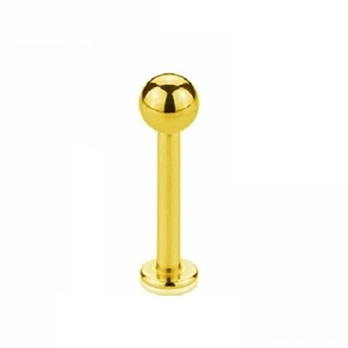 eeddoo Piercing Labret Lippen-Piercings Gold Edelstahl Stärke: 1,0 mm Länge: 11 mm
