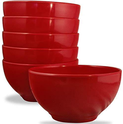 Calypso Basics by Reston Lloyd Melamine Bowl, Set of 6, Red, 16 ounces