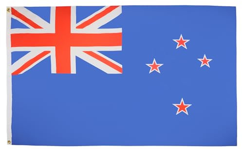 AZ FLAG Flagge Neuseeland 150x90 cm Leichtes Polyester 2 Ösen | Für innen Neuseeländische dekorative Flagge New Zealand doppelte Nähte und verstärkte Kanten mit Metallösen
