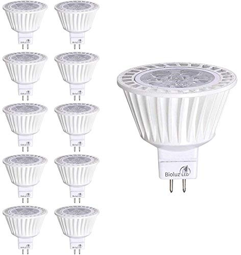 Bioluz LED 10 Pack MR16 LED Bulb Dimmable 50W Halogen Replacement 3000K 7w 12V AC DC UL Listed High CRI