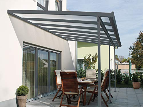 Gutta Terrassendachsystem Terrassenberdachung Terrasse šberdachung Alu Anthrazit 3x3 4,2x3 5,4x3 m (5,4 x 3 m)