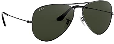 Ray-Ban RB3025 Classic Aviator Sunglasses, Gunmetal/G-15 Green, 58 mm