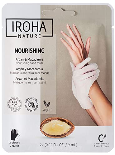 Iroha Nature - Nährende Handmasken-Handschuhe | Arganöl und Macadamia | Intensive Pflege für trockene Hände | 93% natürliche Inhaltsstoffe | Vegan