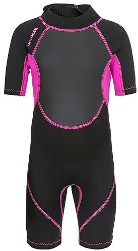 Trespass Mädchen Neoprenanzug Scubadive, Black/Passion Pink, 16 Jahre, FCCLSMF10002_BPK16Y