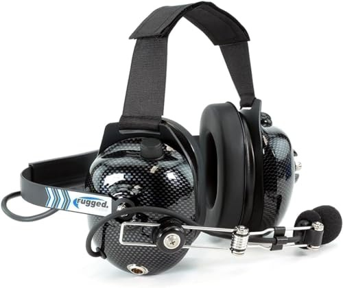 Rugged Radios H41 Behind The Head Headset for Racing Radios Industrial Electronics Features Noise Reduction Volume Control 5 Pin Connection for Handheld Radio Walkie Talkie Jumper Cable