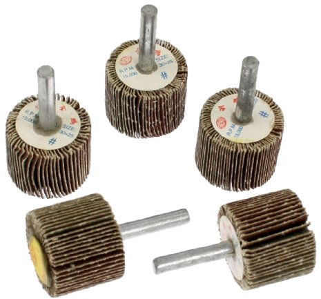 sourcing map a12032800ux0023 30 mm Abrasiv Metallschaft Autogrammaufdruck Flappe Räder Bürste Bit (5 Stücke) de