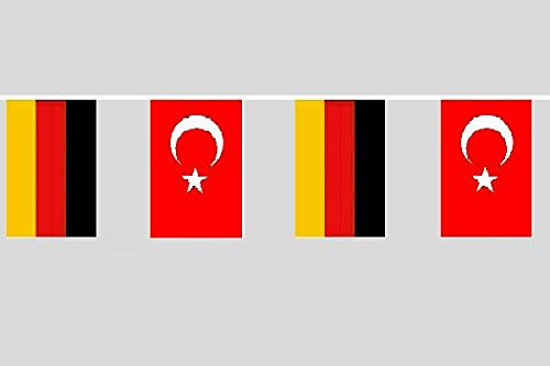 U24 Flaggenkette Deutschland - Türkei 6,20 m Fahne Flagge Fahnenkette Freundschaft
