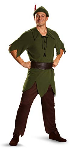 DISGUISE 5964-I Disney Peter Pan Classic Men's Costume Adult Sized, Solid, Green, XL