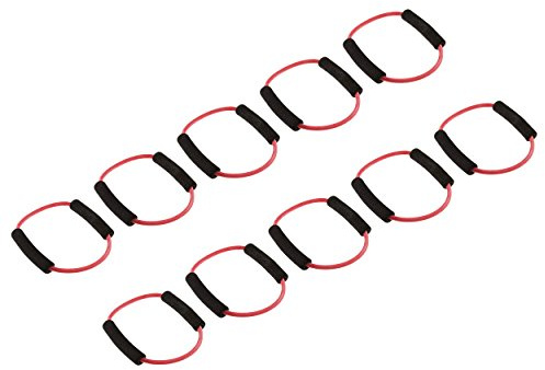 Fitness Ring Expander Fitness Tube Gymnastikband Body Toner Stark, Rot 10 STK.