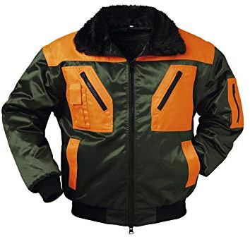 Feldtmann 22758/L Norway Pilotjacke Rotdorn Größe L grün/orange | 4-in-1-Funktion: 1 Jacke = Weste, gefütterte Weste, Jacke oder Winterjacke – wandelbar per Reißverschluss