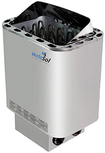 WelaSol Saunaofen Nordex 8 kW mit integrierter Steuerung, Außenmantel Edelstahl, ohne Steine