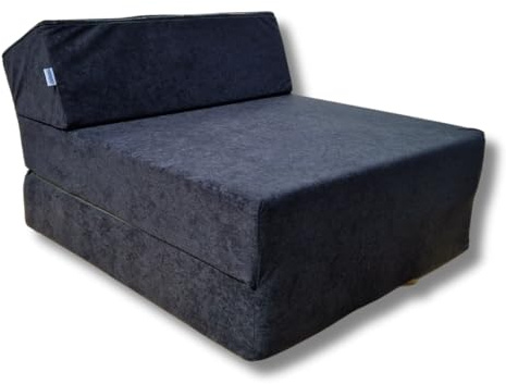 Natalia Spzoo Colchón Plegable Cama de Invitados colchón de Espuma 160 x 60 x 12 cm (0001 negro)