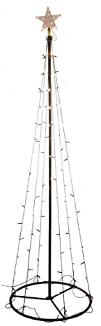 Beleuchteter LED Weihnachtsbaum in Kegel Form - Höhe 240 cm / 140 Lichter warmweiß - Deko Baum Tannenbaum Außen