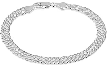 Tuscany Silver Women's Sterling Silver Double Curb Bracelet of 19cm/7.5