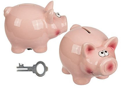 Out of the Blue Keramik Sparschwein mit Schloß