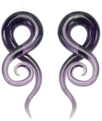 Twisted Glas Ear läuft in lila Farbe (7/40,6 cm Zoll) – aus zwei