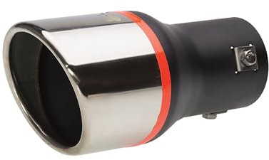 Simoni Racing TRX/22 Terminale di Scarico Universale, Uscita Singola inclinata 90 mm, in Acciaio Inox e Nero con Riga Arancio