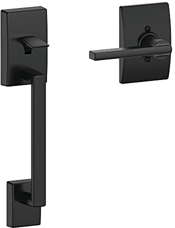 Schlage FE285 CEN 622 LAT CEN Century Front Entry Handleset with Latitude Lever, Lower Half Grip, Matte Black