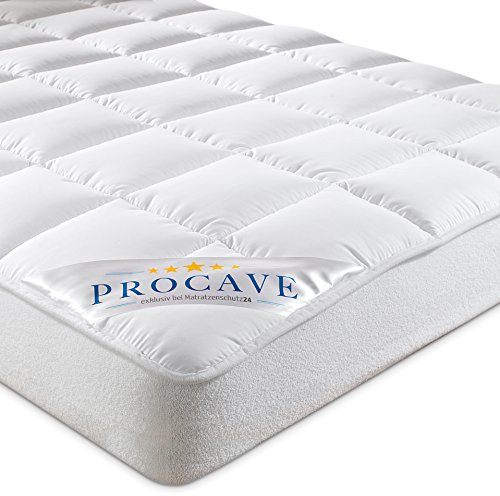 PROCAVE Micro-Comfort Matratzen-Bett-Schoner weiß 180x220 cm mit Spannumrandung | Höhe bis 30cm | Auch für Boxspring-Betten und Wasser-Betten geeignet | Microfaser | 100% Polyester | Matratzen-Auflage