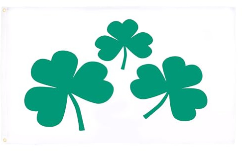 AZ FLAG Flagge Irischer Klee Shamrock 150x90 cm Polyester 100D 2 Ösen | Für innen und außen Irland dekorative Flagge doppelte Nähte und verstärkte Kanten mit Metallösen 100D Polyester