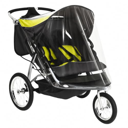 Sasha Kiddie BT - 3R Baby Trend Expedici-n Dubbel Jogger med roterande framhjul (modell 9165TW - Orange Ek) barnvagn Rain and Cover tid - Barnvagn ingår ej