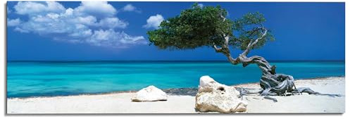 REINDERS Wandbild, Divi Divi Baum, Schlafzimmer, Bilder, Wanddeko, Room Decor, MDF, Blau, 52 x 156
