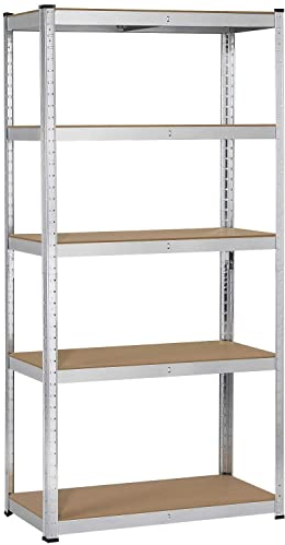 Yaheetech Garage Shelving Unit Heavy Duty 5 Tier Metal Boltless Storage Shelves Adjustable Shelves Kitchen Racking,180 x 90 x 40 cm,Max. Capacity per Tier: 175 kg