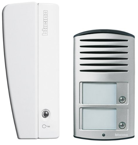 Analoges 2-Familienhaus Audio Sprechanlagen-Set mit Türstation LINEA 2000, Netzgerät und Hausstation SWING