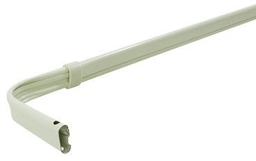 Graber Single Standard Lock Seam Curtain Rod, 48 to 84-Inch Adjustable Width, 3 1/2-Inch Projection, White