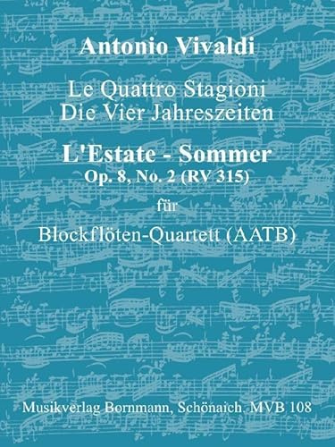 Concerto Op. 8, No. 2 (RV 315) - Sommer: für Blockflöten-Quartett (AATB)