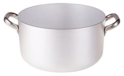 Pentole Agnelli ALMA10430 Casseruola Alta con Maniglie, Alluminio, Argento, 30 cm