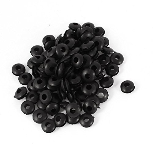 sourcing map 100Pcs Double Sided Armature Wire Rubber Grommets Ring 4mm Dia