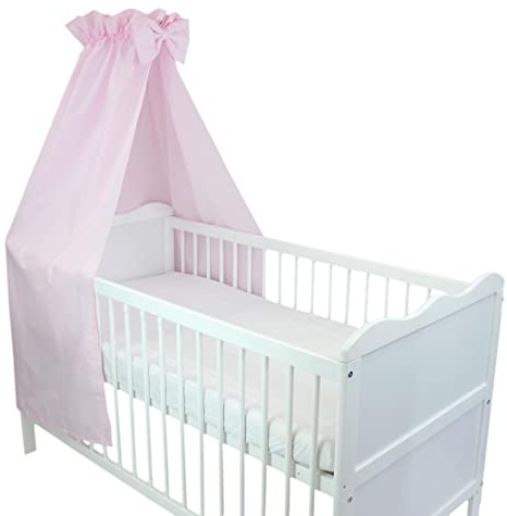 TupTam Baldacchino per Letto per Bambini con Fiocco, Chiaro Rosa, c. 160x240 cm