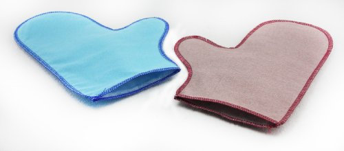 Gold Cleaning Mitt + Silver Cleaning Mitt - Removes tarnish from Gold, Gold plate, Silver & Silver plate - 2 Cleaning Gloves