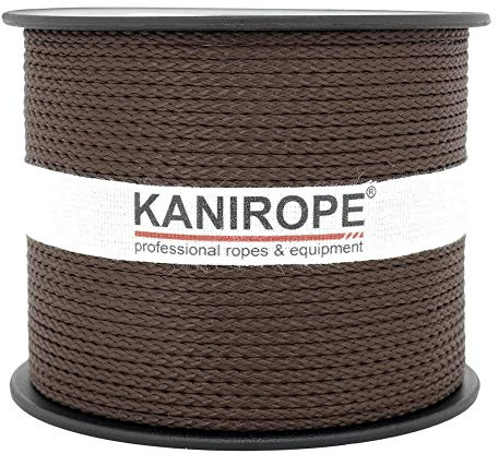 Kanirope® PP Seil Polypropylenseil MULTIBRAID 2mm 100m Farbe Braun (0124) 8x geflochten